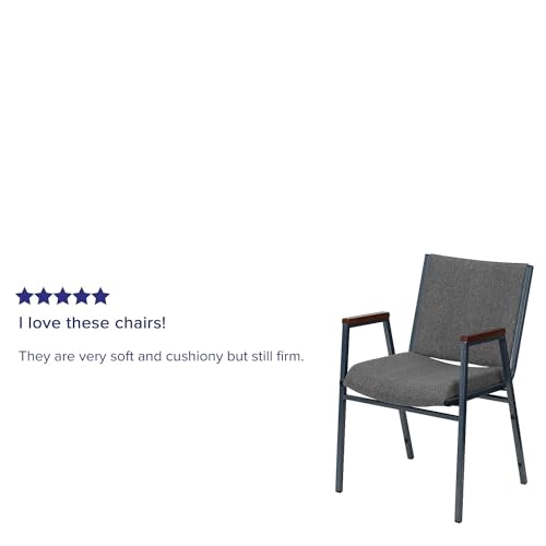 Flash Furniture Hercules Fabric Stack Chair with Arms, Gray, 4-Pack - color: Gray Fabric, size: Set of 4