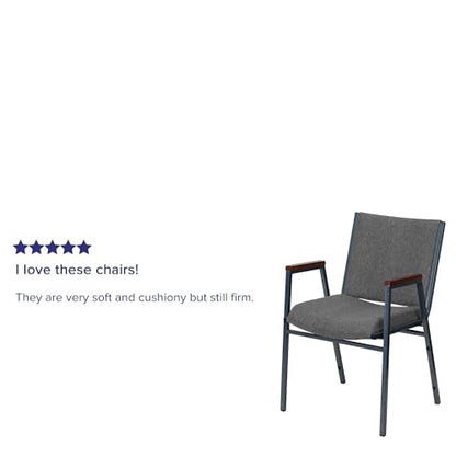 Flash Furniture Hercules Fabric Stack Chair with Arms, Gray, 4-Pack - color: Gray Fabric, size: Set of 4