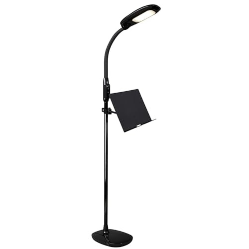 OttLite LED Floor Lamp with Tablet Stand and USB Port, Black - color: Black