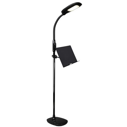 OttLite LED Floor Lamp with Tablet Stand and USB Port, Black - color: Black