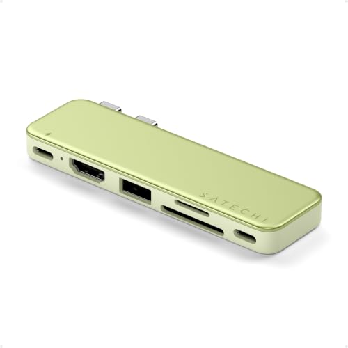 Satechi 6-in-2 USB-C Snap Hub, 4K/60Hz HDMI, for MacBook Neo, Citrus - color: Citrus