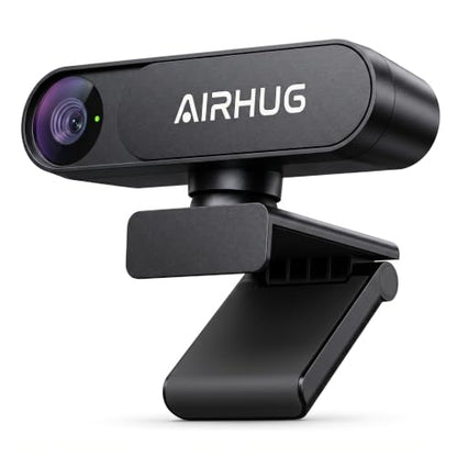 AIRHUG 4K UHD USB Webcam No Mic with Privacy Cover, USB Camera | 16MP Sony Sensor, PDAF Fast Focus, 63° Gold FOV, Auto Light Correction, Privacy Cover for Secure Meetings - style: 4K Webcam Without Mic