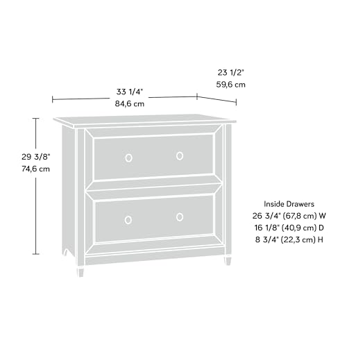 Sauder Edge Water 2 Drawer Lateral Filing Cabinet, Office File Cabinet, in Estate Black finish - color: Estate Black