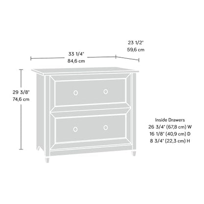 Sauder Edge Water 2 Drawer Lateral Filing Cabinet, Office File Cabinet, in Estate Black finish - color: Estate Black