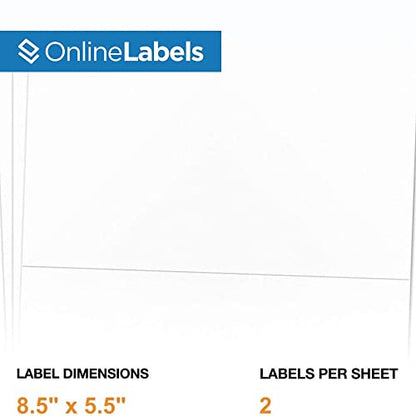 8.5 x 5.5 Blockout Shipping Labels (Laser Printers Only) - Pack of 1000 Lables, 500 Sheets - OnlineLabels - size: 500 Sheet Pack