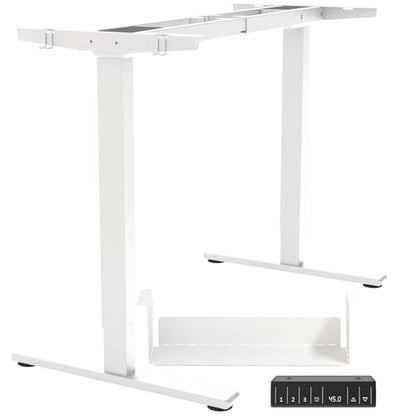 Dual Motor Standing Desk Frame, Electric Adjustable Legs with Memory Presets, Stand Up Desk Frame Workstation, with Cable Management Tray, 2pcs Headphone Hook, for Home Office