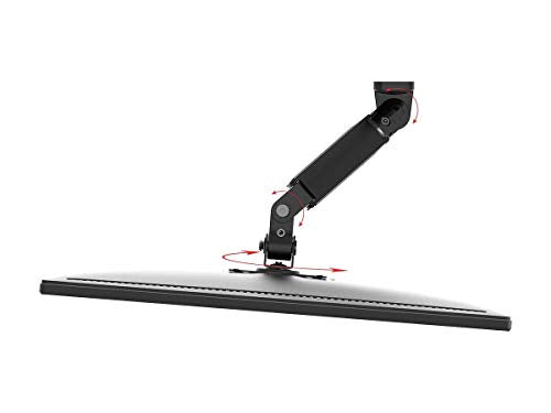 Monoprice Full Motion Wall Mount - for Monitors Up to 27 Inch, Adjustable Gas Spring, 1-Segment, Supports Max Weight 15.4 Pounds, Black - Workstream Collection - style: 1 Segment