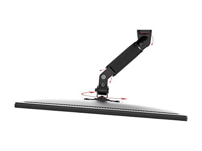 Monoprice Full Motion Wall Mount - for Monitors Up to 27 Inch, Adjustable Gas Spring, 1-Segment, Supports Max Weight 15.4 Pounds, Black - Workstream Collection - style: 1 Segment