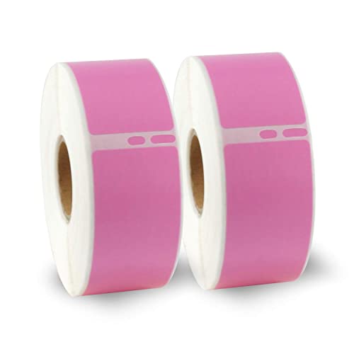 BETCKEY - Compatible DYMO 30252 (1-1/8" x 3-1/2") Address & Barcode Labels - Compatible with DYMO Labelwriter 450, 4XL & Zebra Printers[2 Rolls/700 Labels, Pink] - color: Pink, size: 30252 [1-1/8" x 3-1/2"]
