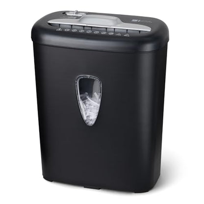 Amazon Basics 8 Sheet Cross Cut Paper and Credit Card Shredder with 4.1 Gallon Bin, Black - size: 8 Sheet