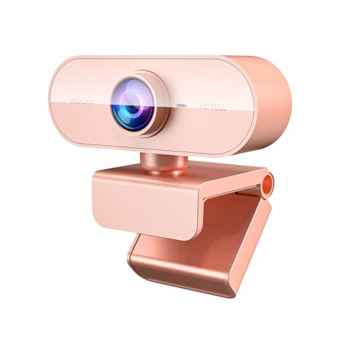 Webcam for PC&1080P HD Web Cam,Webcam with Microphone,Stand for PC/MAC/Laptop/Desktop,Wide Angle Web Cameras for YouTube,Skype,Zoom,Xbox One,Video Calling,Studying Pink - color: Pink, style: 1080p webcam