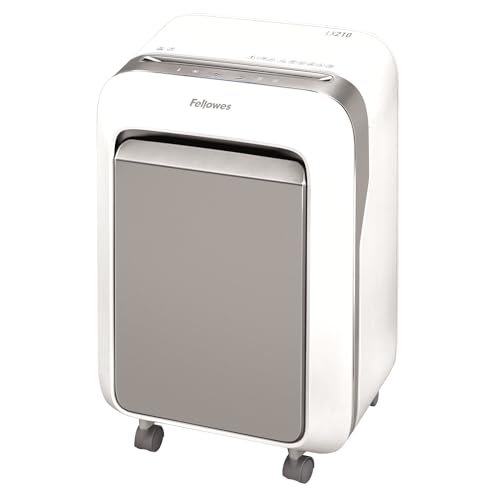 Fellowes LX210 P-4 Micro-Cut Paper Shredder, Jam-Proof Heavy-Duty Paper Shredder for Office, 16 Sheet Capacity, White