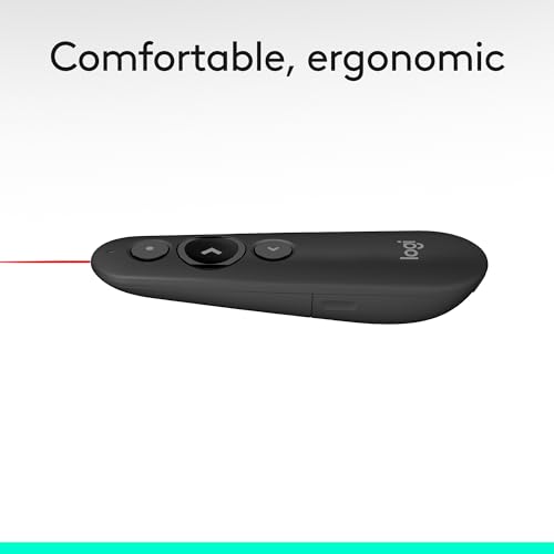 Logitech Wireless Presenter R500s, PowerPoint Clicker with Laser Pointer, Wireless Presentation Clicker Remote - color: Red Laser, style: 3 buttons