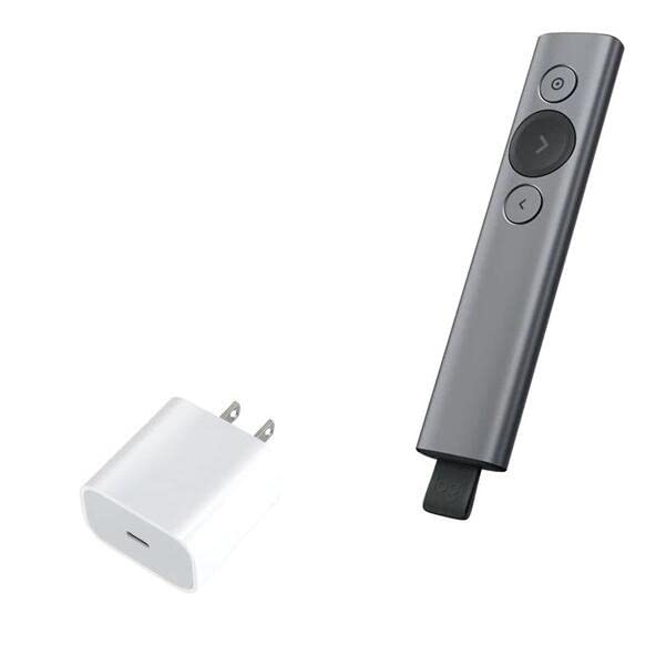 BoxWave Charger Compatible with Logitech Spotlight Presentation Remote - PD GAN miniCube (30W), 30W Tiny PD GAN Type-C Wall Charger - Winter White