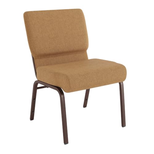 Flash Furniture HERCULES Series 21''W Stacking Church Chair in Caramel Fabric - Copper Vein Frame - color: Caramel Fabric/Copper Vein Frame, size: Set of 1