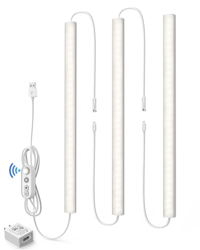 Motion Sensor Dimmable Under Cabinet Lighting, 4500K 12-inch 3 Pack - color: Natural White, size: Motion sensor-3 pack