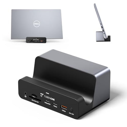 TobenONE 18-in-1 Laptop Docking Station Triple 4K with 150W Power Supply | USB C Laptop Docking Station Stand with 2.5Gbps Ethernet, 2×4K@60Hz HDMI & DP, 8 USB C/A Ports, for Windows/Dell/HP Laptops