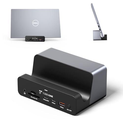 TobenONE 18-in-1 Laptop Docking Station Triple 4K with 150W Power Supply | USB C Laptop Docking Station Stand with 2.5Gbps Ethernet, 2×4K@60Hz HDMI & DP, 8 USB C/A Ports, for Windows/Dell/HP Laptops