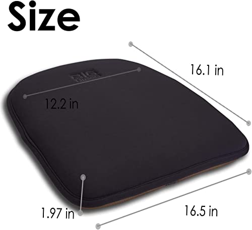 Big Hippo Chair Pads, Memory Foam Chair Seat Cushion Non Slip Rubber Back Thicken Chair Padding with Elastic Bands for Home Office Outdoor Seats (Black-1pc) - color: Black