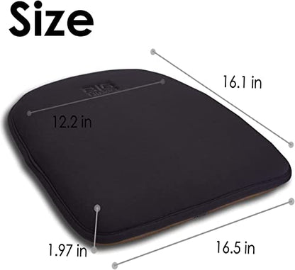 Big Hippo Chair Pads, Memory Foam Chair Seat Cushion Non Slip Rubber Back Thicken Chair Padding with Elastic Bands for Home Office Outdoor Seats (Black-1pc) - color: Black
