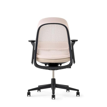 Haworth Breck Ergonomic Office Chair, Home Office Desk Chair, Blush | Computer Desk Chair with Height-Adjustable Lumbar Support, Black Trim, and 4D-Arms - color: Blush, style: Black Trim