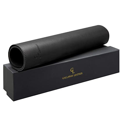 Gallaway Leather Desk Mat,Desk Writing Pad - Office Desk Pad, Medium 24" x 14" Black, Desk Mats on Top of Desks, Gift Ready Elegant Computer Desk Mat Desk Cover Desk Pad Protector PU Leather - color: Black, size: Medium