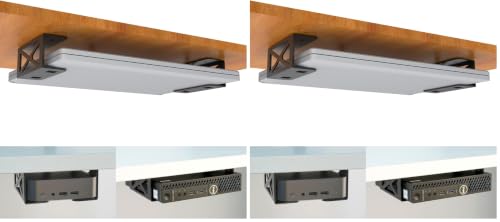Under Desk Laptop/Mini PC Storage Mount,CPU Holder,Compatible with Dell OptiPlex,Mac Book,Mac mini and More. (Pack of 2) - size: 8.32 cubic inches (Pack of 2)