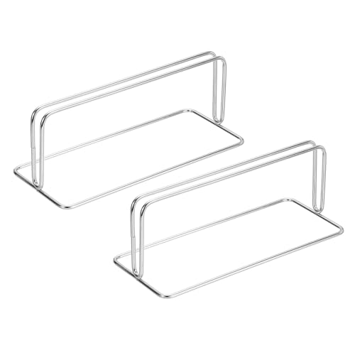 PATIKIL Baffle Desk Divider Clamp 2Pcs Punch-Free Base Desk Shield L Silver - color: Silver