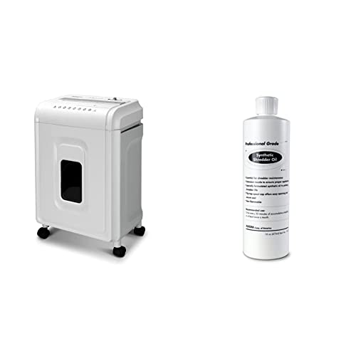 Aurora High-Security 8-Sheet Micro-Cut Paper, CD/DVD & Credit Card Shredder with 4-Gallon Pullout Bin & SL16 Professional Grade Synthetic Shredder Oil, 16 Oz Flip-Top Leak Proof Bottle - style: 8-Sheet Microcut / P4
