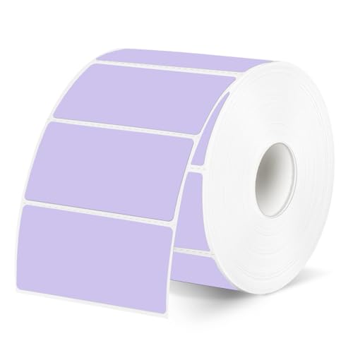 2x1 Inch Thermal Labels, Purple Thermal Printer Stickers, Waterproof Self-Adhesive Shipping Label Printer Sticker for Barcode, Name, Address, 300 Labels/Roll - color: Purple, size: 1*2 inch/1 roll