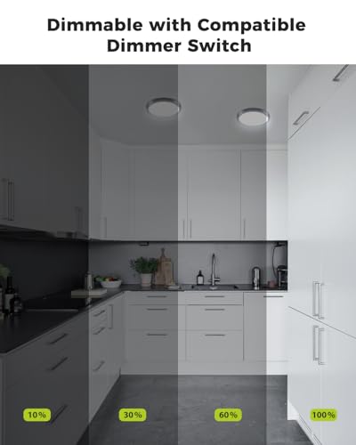 hepside Dimmable Flush Mount Ceiling Light Fixture Black, 3000/4000/6500K Ceiling Lamp, 7.5INCH 15W 1500LM Low Profile Light for Bedroom, Kitchen, Bathroom, Hallway, 8 Pack Black - color: Black, size: 7.5Inch-8pack