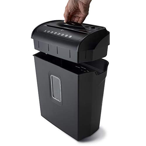 Aurora AU608MB High-Security 6-Sheet Micro-Cut Paper Credit Card Shredder with 3.5-Gallon Wastebasket, 4-Minute Continuous Running Time, Security Level P-4 - style: 6-Sheet Micro-cut