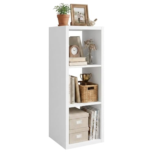 WannabeMyself【2026 Wooden Thick Frame】 3 Cube Storage Organizer with Anti-Tipping Kits, Reversible Open Back Book Shelf,Bookcase for Living Room,Bedroom,Entrance Hall,Office,11.6×36.3×13.1,White - color: White, size: 3 cube (11inch)
