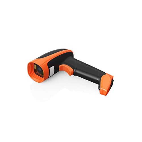 AMBIR BR200 Wireless/USB Barcode Scanner: Supports-1D,2D,PDF417, & QR barcodes. OS: Win, Mac, Linux, Android-Black/Orange - color: Black