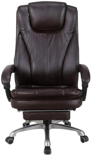 Ergonomic Executive Office Chair with Footrest and Degree Tilt Modern High Back Boss Desk Chair Comfortable Swivel Seating for Study Room and Home Office(Brown) - color: Brown