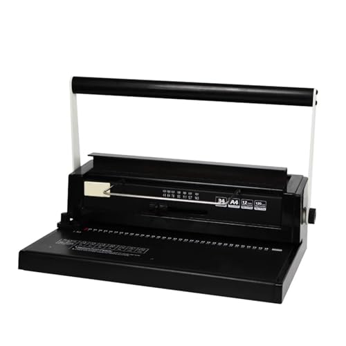Binding Machine, 34 Hole Manual Wire Coil Puncher, Adjustable Margin Document Binder for A4 Paper Office School File Book Binding