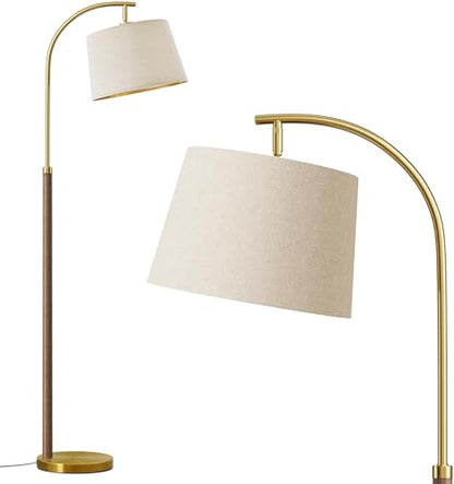 62.5" Wood Floor Lamps for Living Room with Foot Switch Tall Standing Lamp - color: Chestnut