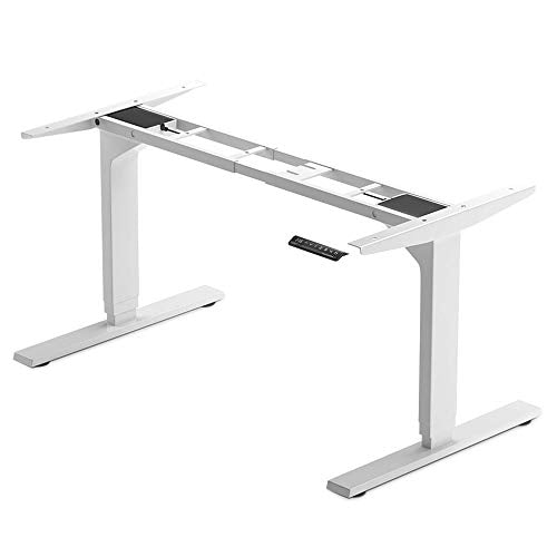 Standing Desk Legs Dual Motor - Adjustable 3 Stages Frame for DIY Stand up Home Office Desks Suites Tops from 48" to 73" FLT-02 White - color: White, size: Dual Motor 270 lbs