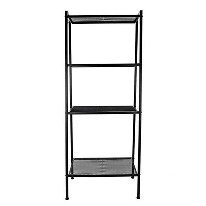 Ladder Bookshelf, 4-Tier Metal Shelf Open Bookcase Freestanding Bathroom Storage Rack Plant Stand for Living Room, Bedroom, Office, Easy Assembl (Black3) - color: Black3