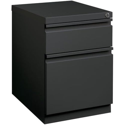 Hirsh 20-in Deep Mobile Pedestal File 2-Drawer Box/File Full Width Pull Charcoal - color: Dark Coal