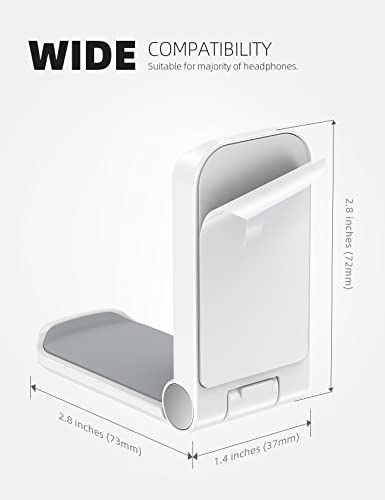 Lamicall 2 Pack Headphone Stand, Headset Holder, Adhesive Headphone Hook | Headset Hanger Mount Clip Under Desk, Earphone Clamp for Airpods Max, HyperX, Sennheiser, White - style: White - Two Pack