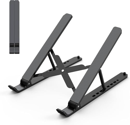 Laptop Stand for Desk, Adjustable Laptop Riser ，Ventilated Cooling Notebook Mount Computer Stand for 10-15.6” Laptops,Tablets-Black