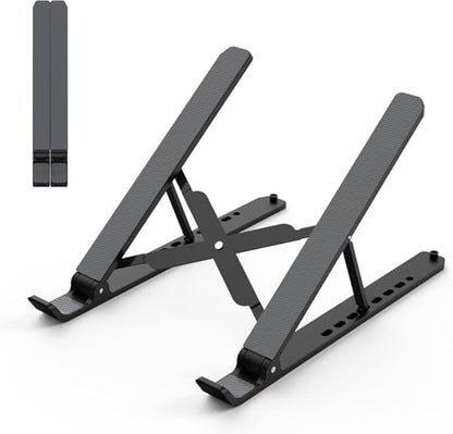 Laptop Stand for Desk, Adjustable Laptop Riser ，Ventilated Cooling Notebook Mount Computer Stand for 10-15.6” Laptops,Tablets-Black