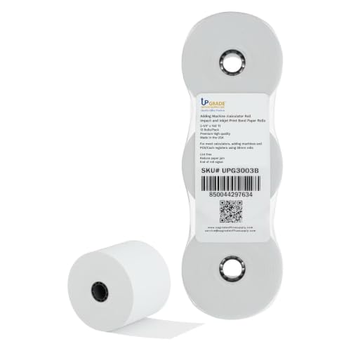 Upgrade Office Supply Adding Machine Tape, 2 1/4 x 150 ft, 3 Pack, Made in USA