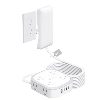 Outlet Cover 15FT Long Extension Cord, Surge Protector Power Strip - size: 8AC-15FT(3 Prong)