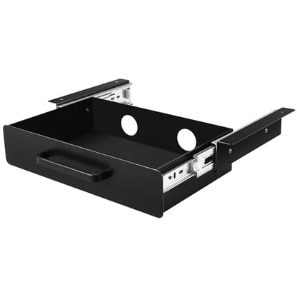 VEVOR Under Desk Drawer Slide Out, 13 inch Attachable Desk Drawer for Sit Stand Workstation, Hidden Under Counter Drawers for office Home, Black - size: 13inch