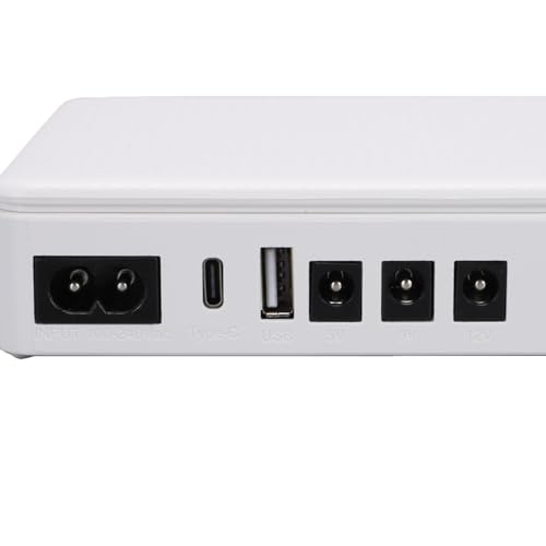 Mini UPS Battery Backup, ABS DC Uninterruptible Power Supply 12000mAh 18W with 5V 9V 12V Outputs, Router Modem Security Camera LED Light Backup for Home Office (US Plug)