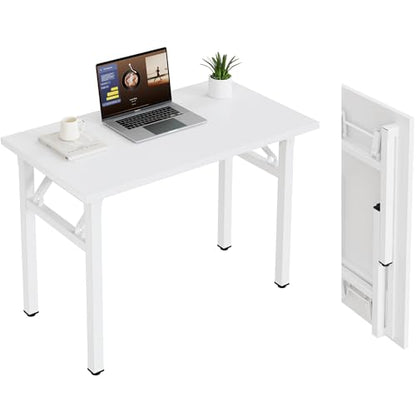 Need Small Folding Computer Desk, 35.8 Inch Writing Table, White - color: White, size: 35.8 inches
