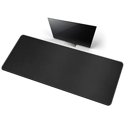 CENNBIE Leather Desk Mat, 66.9" x 23.6" Desk Mat on top of desks (Black) - color: Black, size: 23.6" x 66.9"