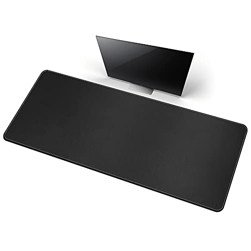 CENNBIE Leather Desk Mat, 66.9" x 23.6" Desk Mat on top of desks (Black) - color: Black, size: 23.6" x 66.9"